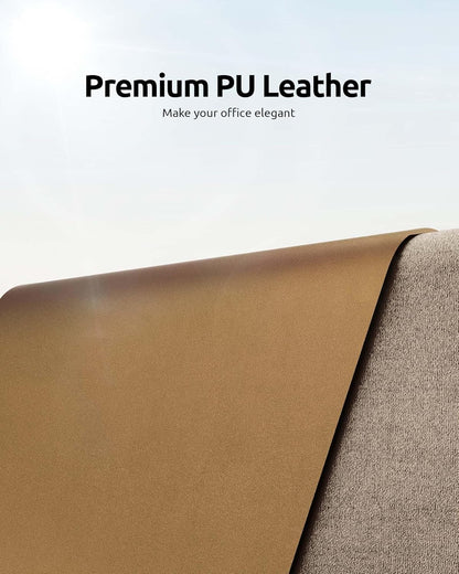 YSAGi Leather Desk Protector, Office Mat, Large Mouse Mat, Non-Slip PU Leather Blotter, Laptop Desk, Waterproof Writing Pad for Office and Home (Bronze, 35.4" x 17")