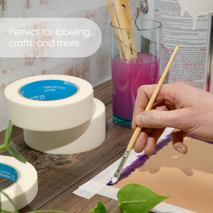 SPARTAN INDUSTRIAL - 1.5" X 60 yd Masking Tape for Construction, Painting, Crafts, and More - 12 Rolls of Removable Tape, 5.5 Mil