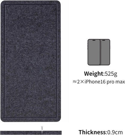 Bulletin Board, 35 x 17 1/2 inches Felt Board - Decorative Pin Board, Cork Board Alternative for Wall, Foldable Picture Board Self-Adhesive Vision Board Prayer Board with 20 Pushpins Dark Gray