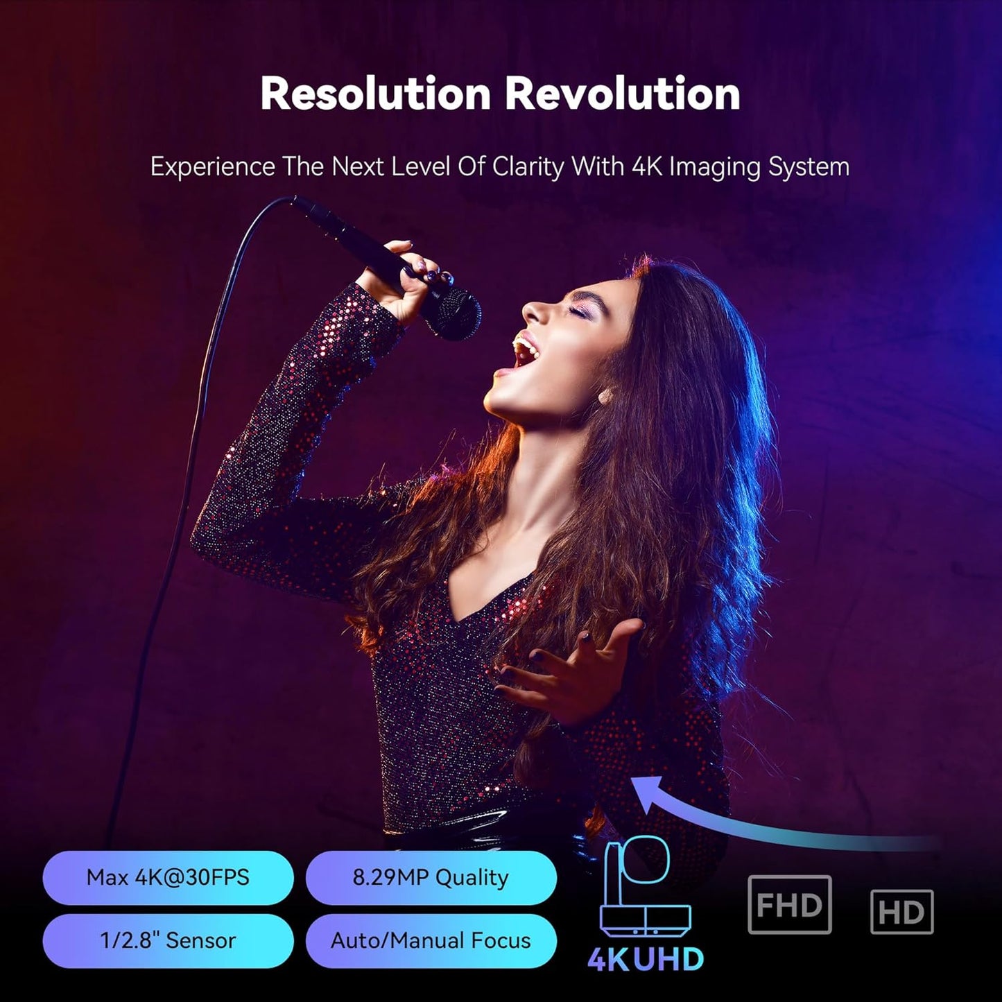 Tenveo VLoop 4K PTZ Camera with 12X Optical Zoom Wide View Angle USB3.0/HDMI/RJ45/PoE Live Streaming Camera for Church Video Conference Broadcast Works with Zoom Skype Teams, Red Dot Design Winner