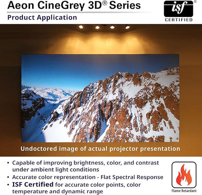 Elite Screens 110 inch CLR/ALR Projector Screen 16:9 4K, Standard Throw Projection, Edge Free Ambient Light Rejecting Fixed Frame Grey for Indoor Movie Screen Home Theater - Aeon CineGrey 3D AR110DHD3
