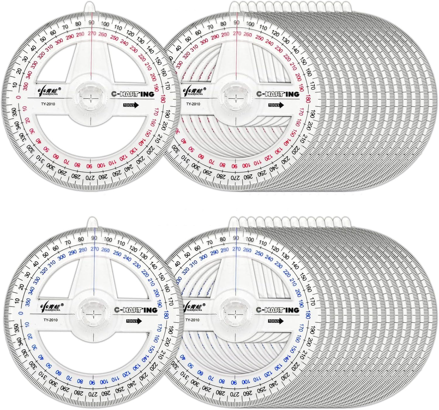 360° Protractor Pack of 30 Protactors Plastic Protractor Math Protractors Clear Protractor Ruler Drafting Tools Circle Protractor for Geometry