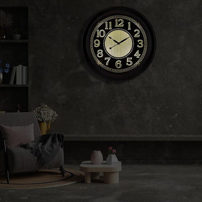 18 Inch Lighted Wall Clock Outdoor Clocks with Smart Light Sensor Battery Operated Wall Clocks with Night Light, Waterproof Wall Clock for Patio, Garden, Porch, Living Room, Home, Office