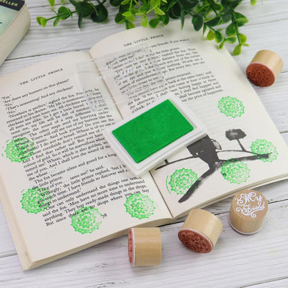 Craft Ink Pad for Rubber Stamps, Paper, Wooden, Fabric, Scrapbooking, Non-Toxic Finger Ink Pads for Kids (Emerald Green)