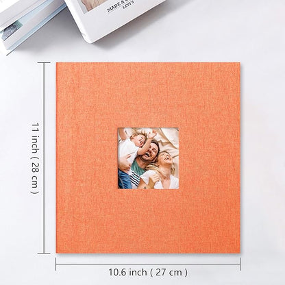 Vienrose Large Photo Album Self Adhesive for 4x6 8x10 Pictures Linen Scrapbook Album DIY 40 Blank Pages with A Metallic Pen