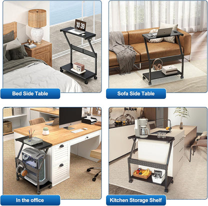 Suptek Computer Tower Stand,Height Adjustable PC Tower Stand/Cart with Wheels, Mobile Rolling CPU Holder, Computer Cart Side Stand for Computer Desk,23.22"-31.10"Hx29.13" Lx13.77" W, Black