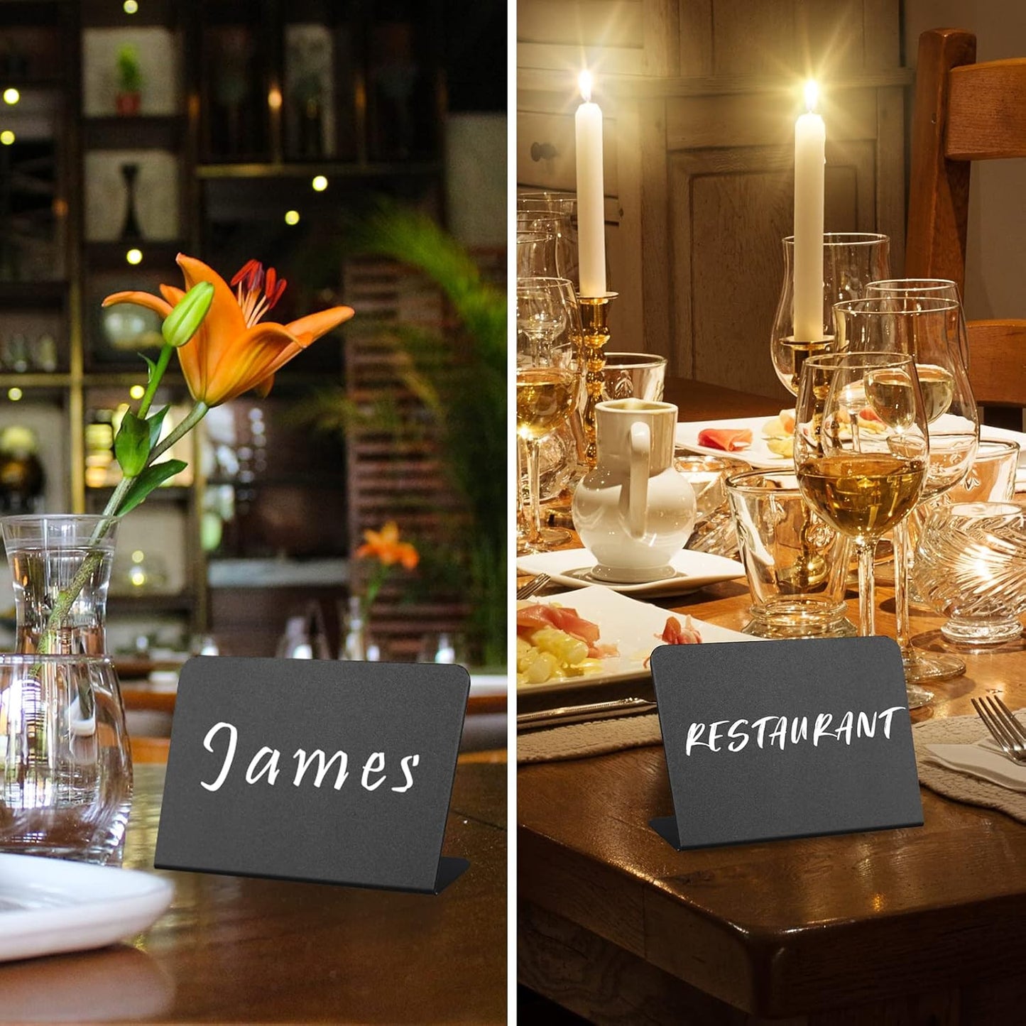 20 Pack Mini Chalkboard Signs - 4"x3" Food & Party Table Signs - Wedding & Bakery