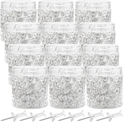 2400 Pcs Clear Push Pins Standard Thumb Tacks with Steel Point and Plastic Head PushPins thumbtacks for Wall, Cork Board, and Bulletin Board