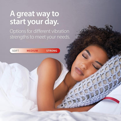 Bellman & Symfon Vibio Bluetooth Bed Shaker – Silent Vibrating Travel Alarm Clocks for Heavy Sleepers – Portable Rechargeable Clock with Multiple Alarms, Call and Message Alerts Easy to Pack for Trips