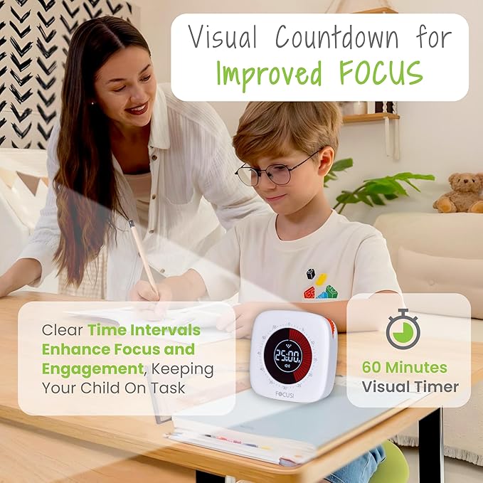 Wobble Stool for Kids Ages 7–12; Adjustable Height Wobble Stools for Classroom Seating with Soft Cushion; Flexible Wiggle Chair for Focus and ADHD Support + Bonus Visual Timer (Nature Green)