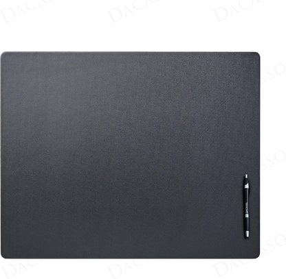 Dacasso 24" x 19" Black Leatherette Luxury Desk Pad Blotter w/Out Side Rails for Writing - Executive Desk Surface Protector & Essential Office Decor