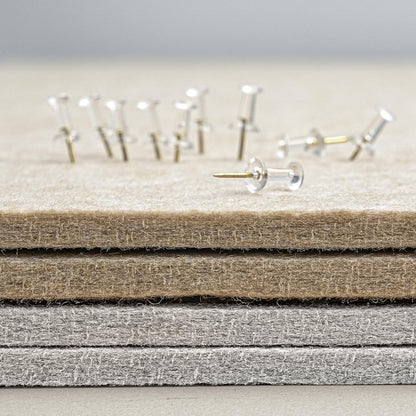 Bulletin Board, 24 x 18 inches Felt Board Decorative Pin Board, Cork Board Alternative for Wall, Foldable Photo Board Self-Adhesive Vision Board Mood Board with 20 Pushpins - Light Gray