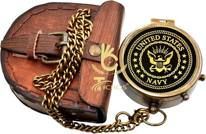 Vintage Brass Compass – Engraved Military Compass with Leather Case for Grossman, Veterans, Sailors, Men, Military Collectors – Retirement Gift,Graduation,Gift for Army Father, Jesus Said Gift Compass
