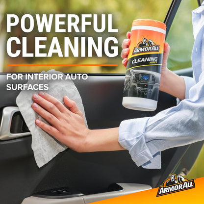 Armor All Protectant, Glass and Cleaning Wipes, Wipes for Car Interior and Car Exterior, 30 Count Each (Pack of 3)