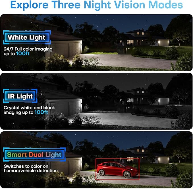 5MP Outdoor PoE IP Turret Camera, Sound & Light Alarm, Active Deterrence, Smart Color Night Vision (98ft), 2-Way Audio, AI Human/Vehicle Detection, Full Metal IP67, 115°Wide Angle, 120dB WDR