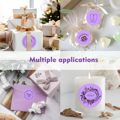 3 X 3 Inch Color Coding Dot Labels Circle Thermal Printable Waterproof 500 Pcs Round Stickers Adhesive Writable for Office, Home, Garage, DIY Sticker, Barcodes, Name Tag, Light Purple