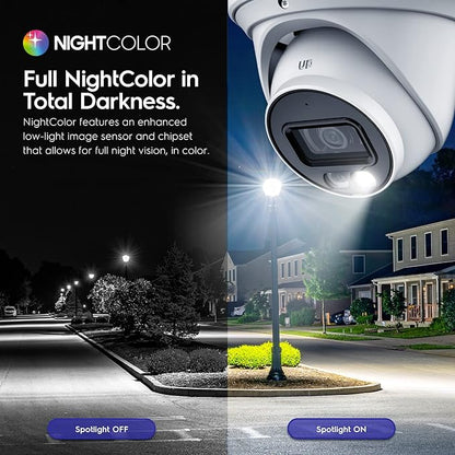 Amcrest 4K Security Camera System, 4K 8CH PoE NVR, (4) x 8-Megapixel Night Color Turret POE IP Cameras (IP8M-2779EW-AI), Active Deterrent, Pre-Installed 2TB Hard Drive, NV4108E-2779EW4-2TB (White)
