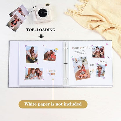 Mublalbum 10x10 Inch DIY Scrapbook Photo Album with 20 Plastic Sleeves 40 Pages Linen Cover 3 Ring Folder Binder for Wedding Baby Family and DIY Projects (Red)