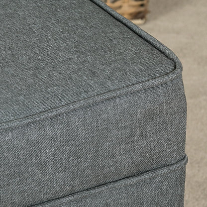 Adeco Chest and Footrest-Square Seat Storage Bench Ottoman, Gray