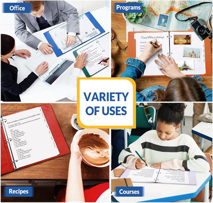 SUNEE Binder Dividers with Tabs for 3 Ring Binder, 8.5 x 11 Paper White Binder Dividers Blank with 8 Tabs, 12 Sets Page Dividers for School, Office and Home, 96 Dividers