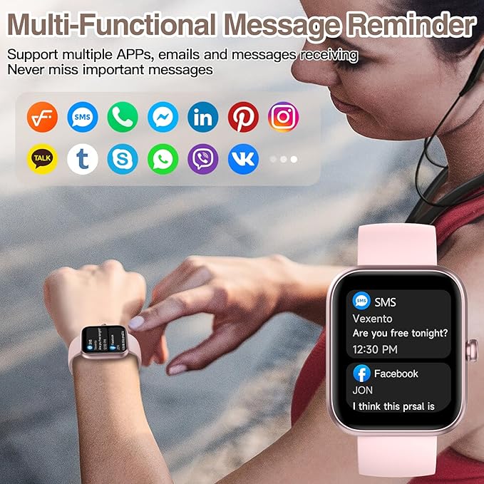 Smart Watch for Women Men with Bluetooth Call, Alexa Built-in Smartwatch, 1.83"DIY Dial Fitness Watch with Sleep Heart Rate Monitor, 110+ Sport Modes, IP68 Waterproof Watch Compatible with Android iOS