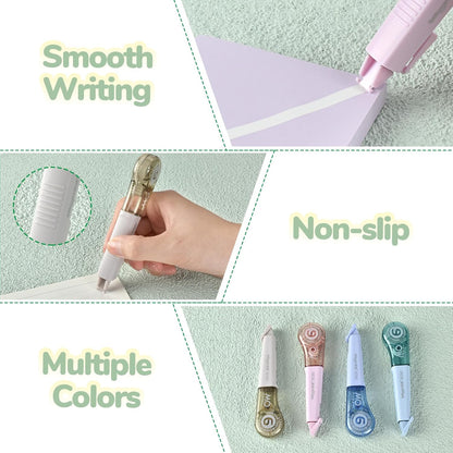 Temiary 8 Pcs Correction Tape Pens, Aesthetic for Instant Correction, Easy to Use, Pen Shaped Applicator for Office School Supplies, 1/5 Inch x 236 Inches (Morandi)