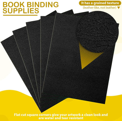 160 Pack Binding Covers and Combs kit 8.5x11 Inches Include 60 Pcs 12 mil Leather Texture Binding Cover 60 Pcs 8 mil Clear PET Presentation Covers 40 Pcs Binding Combs Letter Size(Multi Color)