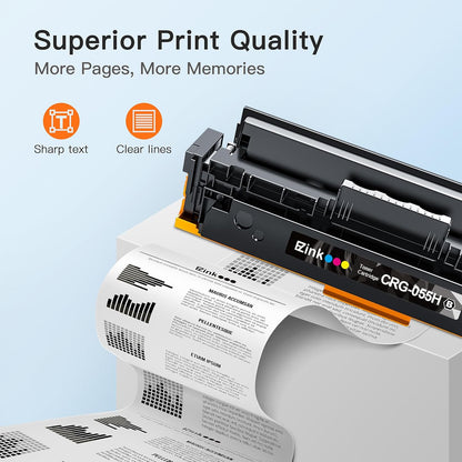 E-Z Ink Compatible Toner Cartridge Replacement for Canon 055 055H High Capacity Toner Cartridge for Canon Color ImageCLASS MF743Cdw MF741Cdw MF746Cdw MF743 Printer (Black Cyan Magenta Yellow, 4-Pack)