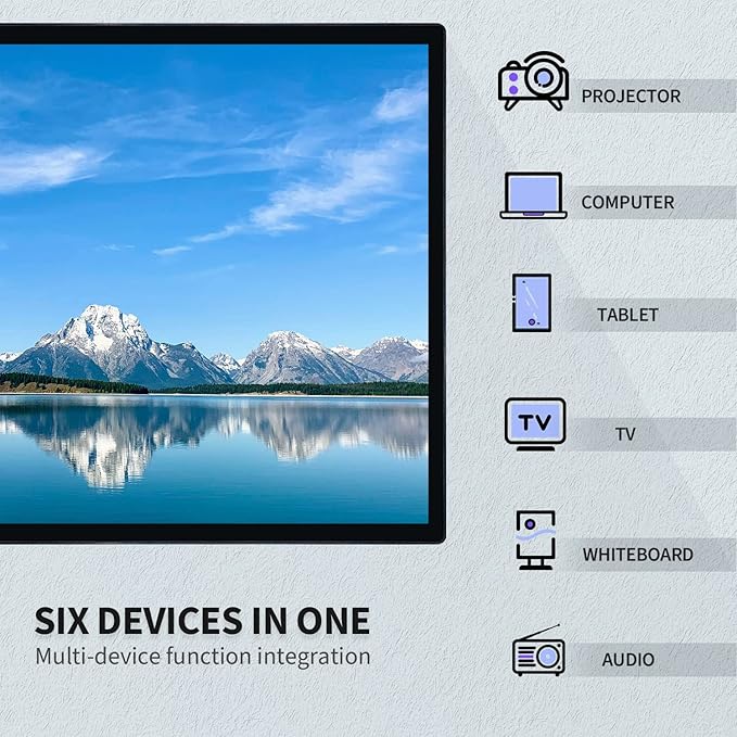 65 inch Interactive Touchscreen Monitor, Smart Board with 4K Display, Win-10 Electronic Whiteboard Touch Screen PC for Office and Classroom, Core i5 RAM 4G & ROM 128G