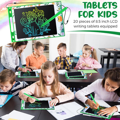 Zhehao 20 Pack LCD Writing Board for Adults, 8.5 Inches Doodle Jungle Animals Reusable Scribbler Board Screen Drawing Pad Erasable Painting Pads Educational Toy for Adults