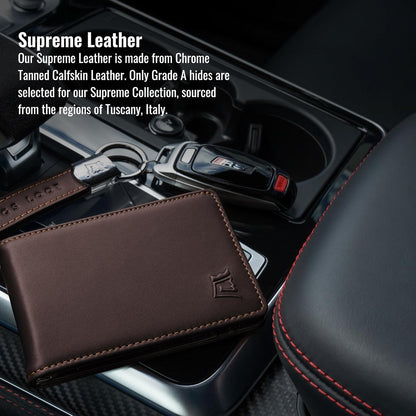 Kings Loot Wallet for Men | Customized Minimalist Slim RFID Blocking Leather Design with Cash Pocket & Card Pull Strap | Holds 1-15 Cards | Stylish & Durable Wallets