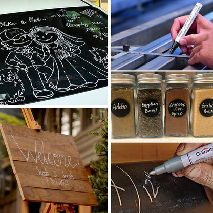 Overseas 48 Black Paint Pens, Oil Based Permanent Markers Set - Quick Drying, Waterproof, Fade-Resistant, Medium Tip Paint Markers Bulk for Wood, Metal, Rock, Ceramic, Plastic, Canvas, Glass, Rubber