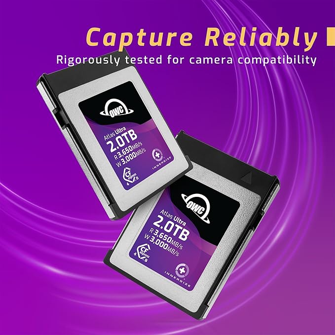 OWC Atlas Ultra 2.0TB High-Performance CFexpress 4.0 Type B Memory Card, up to 3650MB/s Read, for Pro Video and Photo