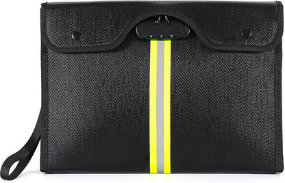 Fireproof Document Bag with Lock, Important Document Organizer for Home Safe, Waterproof Money Bag for Cash, Birth Certificate, Legal File, Passport