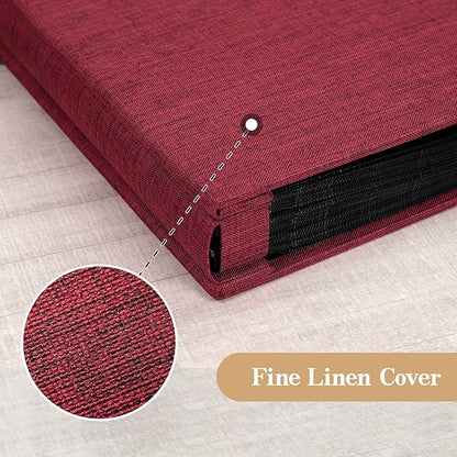 potricher Linen Hardcover Photo Album 4x6 1000 Photos Large Capacity for Family Wedding Anniversary Baby Vacation (Red, 1000 Pockets)