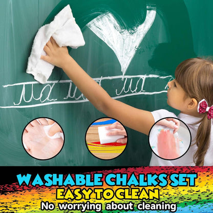 160Pcs Sidewalk Chalk Set in 5 Colors 32 Packs: Washable Jumbo Sidewalk Chalk Bulk for Kids Outdoor Art, Non-Toxic Dustless Giant Box Chalkboard Chalk for Toddler Painting on Blackboard, Party