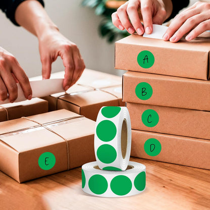 Green 1 Inch Round Color Coding Dot Labels, 10 Rolls 10000 Dot Stickers in Dispenser Box - Permanent Adhesion, Vibrant Colors, Highly Visible