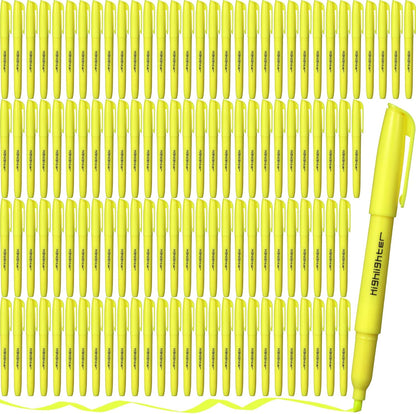 180 Pcs Highlighter Markers Bulk, Chisel Tip Aesthetic No Bleed Pastel Highlighter Pens Quick Drying Liner Markers for Adults Kids Highlighting in The Home School Office Classroom Supplies (Yellow)