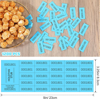 Kosiz 1200 Sheets Raffle Ticket Sheets Blue Chinese Auction Tickets with 25 Bid Numbers Per for Fundraising Basket Silent Auction Activity Fundraiser Prizes Church Events