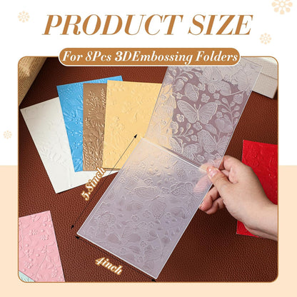 Geiserailie 8 Pieces Embossing Folders Embossing Machine Template Paper Card Heart Folders for Card Making DIY Flower Scrapbook Photo Album Craft Decoration 5.9 x 4.1 Inch(8 Pcs,Elegant Style)