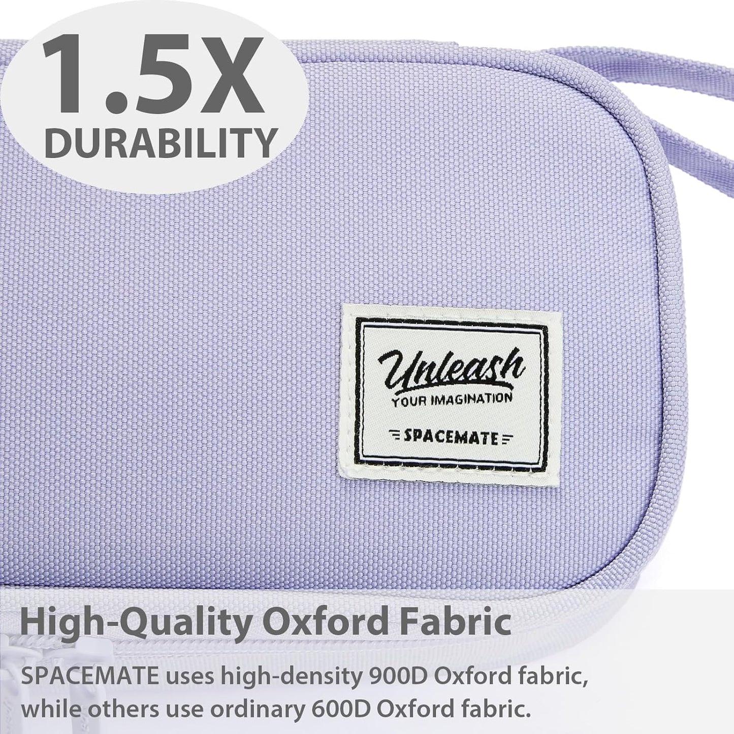 Pencil Case Pouch Box Bag School Supplies Girls Boys Kids, Cute Preppy Stuff Large Big Capacity Aesthetic Pen Organizer, Back to College Stationary, Light Purple, Standard Stlye, 1800ml