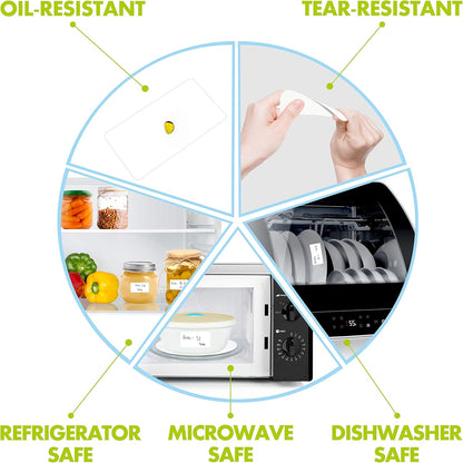 1000 Blank Removable Freezer Labels Water Oil Resistant with Perforation Line for Food Containers Jars Pantry Organization (Each Measures 1” x 2”)
