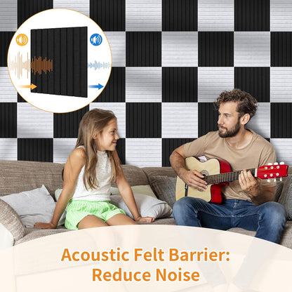 Smarpau Large Cork Board 48"x36", 12 Pack Bulletin Board for Walls, Felt Bulletin Boards Wall Paneling Pin Board Tack Board, Felt Wall Tiles for Office Classroom Decor