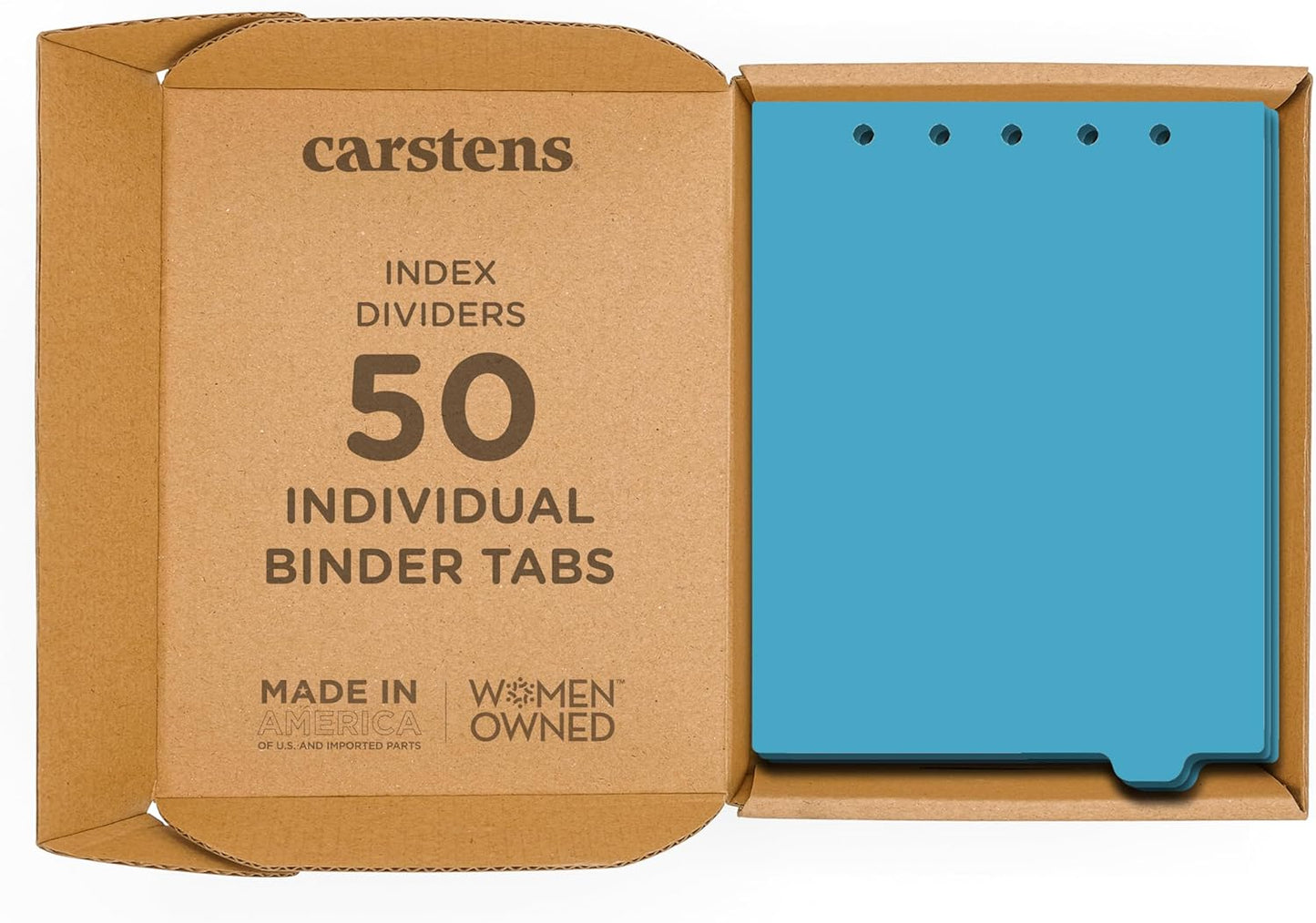 Carstens - Heavy Duty Plastic Ring Binder Dividers, Bottom Tab, 1/9 Cut, Tab 8 Position, US Letter, Blue, Case of 50, (2619-08CS) - Ideal Medical Chart Dividers or Index Tabs for 3 Ring Binders