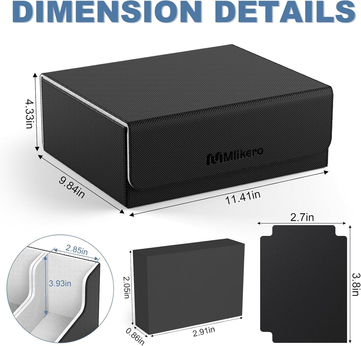 Mlikero Card Deck Case for Trading Cards 1800+, Trading Card Storage Box with 10 Dividers and 3 Foam Stoppers, Leather Magnetic Closure Commander Deck Box Fit for YuGiOh, MTG and Sport Cards