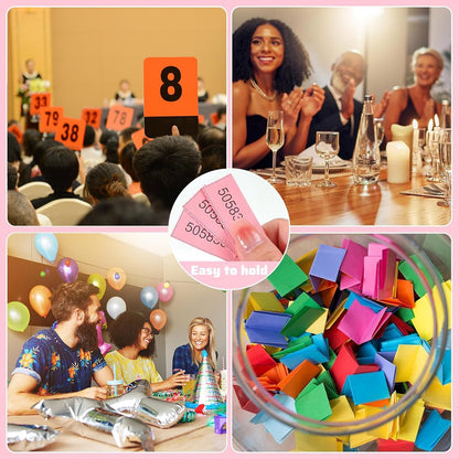 Kosiz 504 Sheets 25 Bid Raffle Ticket with Different Numbers Per Sheet Chinese Auction Tickets for Events Church Basket Auction Silent (Pink)