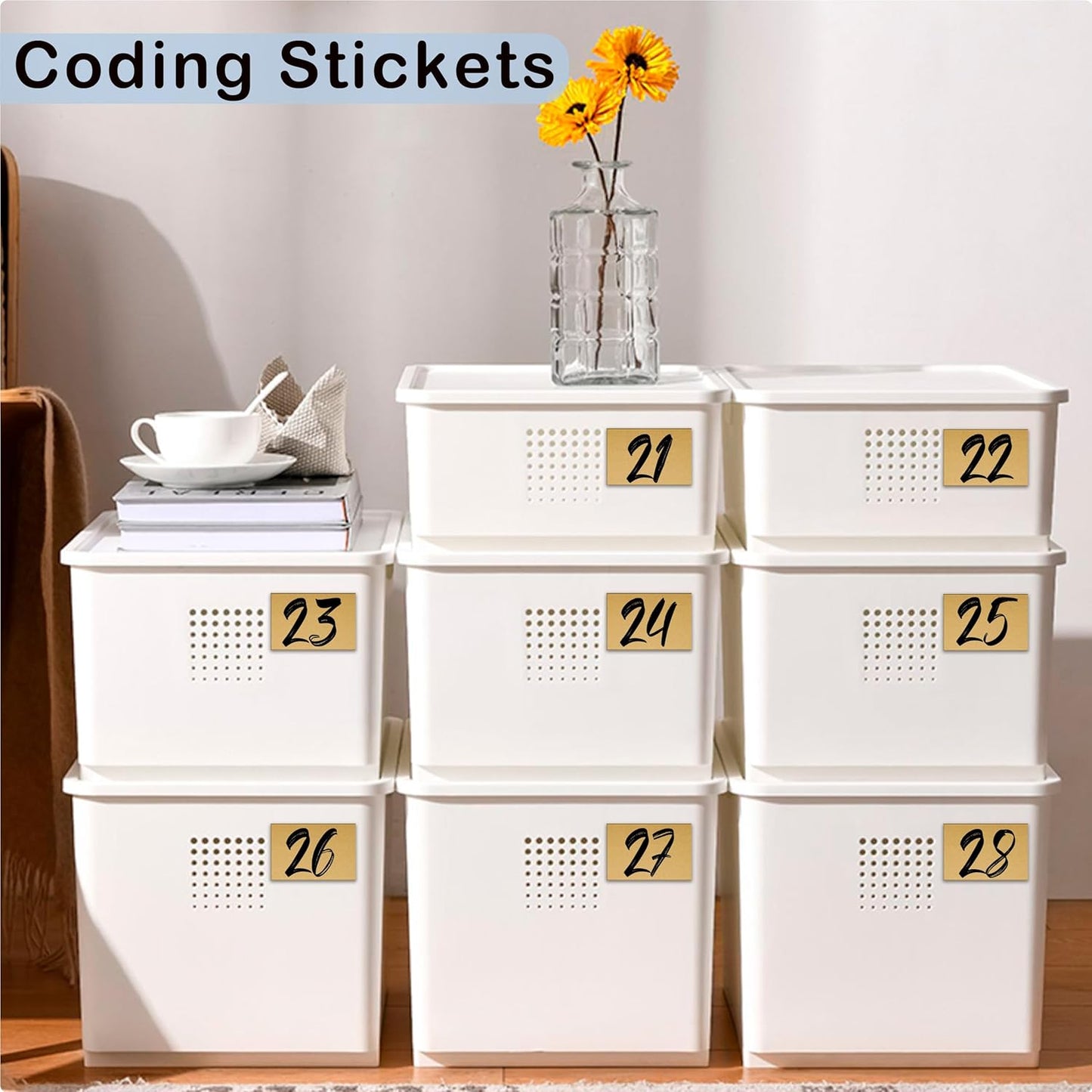 YSHIHE 3 x 2 Inch Kraft Label Stickers,240 Pack Rectangle Inventory Color Coding Stickers Permanent Adhesive Labels for Moving Boxes and Organizer Identification