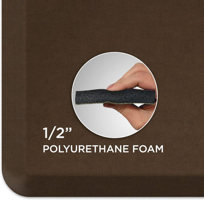 NewLife Anti Fatigue Nonslip Mat: Hard Floor Utility Mats for Garage, Patio and Kitchen - 20" x 72" x .5" - Vintage Leather Rustic Brown