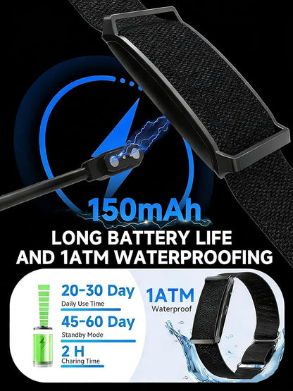 Smart Bracelet for Men Women, Health Activity Fitness Trackers, 24/7 Continuous Blood Pressure/Heart Rate Monitor, 24H Sleep Tracker,170+ Sports Modes Fitness Tracker, Smart Band with Free APP 2 Bands