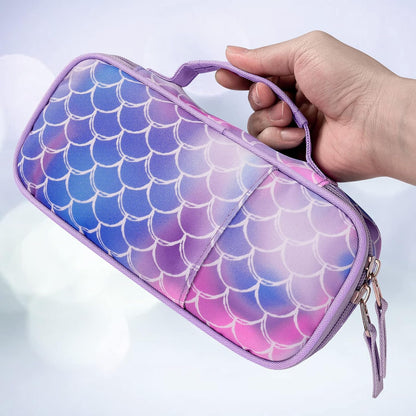 Choco Mocha Mermaid Pencil Case for Girls, Soft Pencil Case Kids Pencils Pouch for Kindergarten Girls,Purple